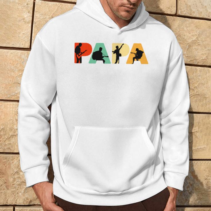 Retro Gitarre Papa Lustiger Papa Gitarrenspieler Kapuzenpullover Lebensstil