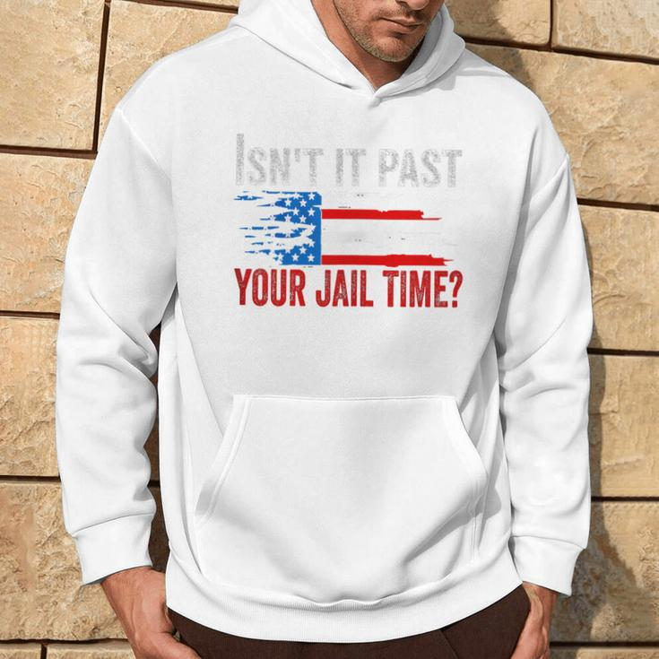 Retro Isn't It Past Your Jail Time Vintage American Flag Hoodie Lifestyle
