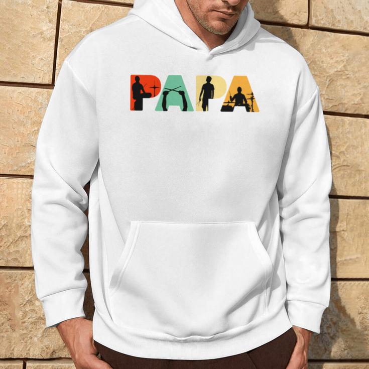 Retro Schlagzeug Papa Lustig Papa Schlagzeuger Kapuzenpullover Lebensstil