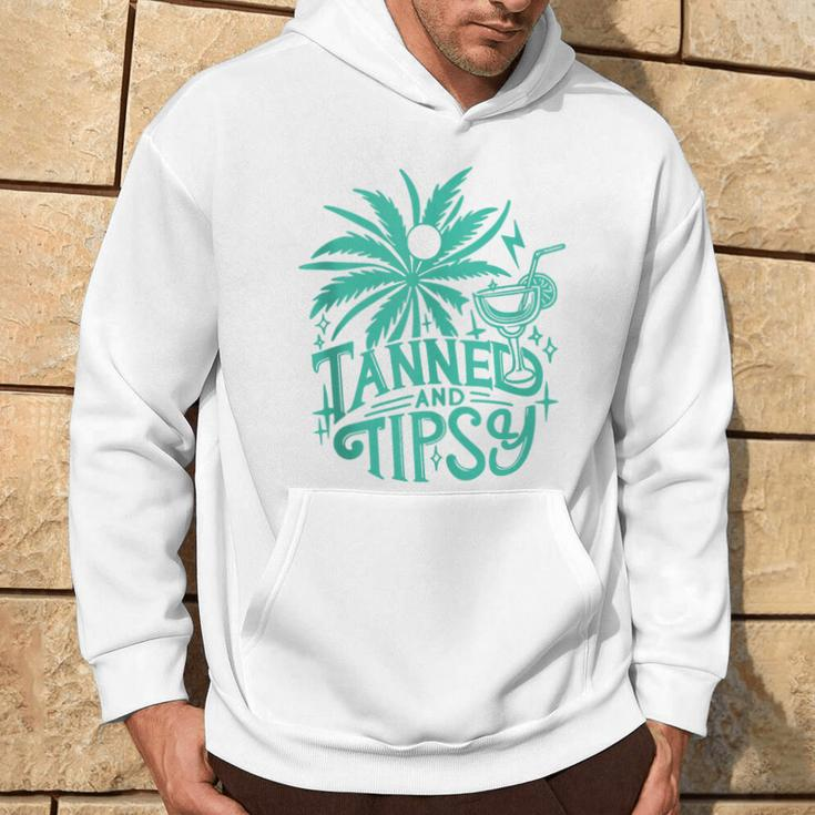 Retro Tanned And Tipsy Beach Summer Vacation Hoodie Lifestyle