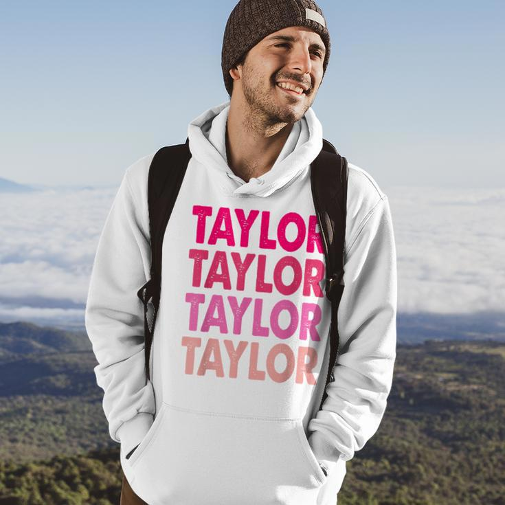 Retro Taylor Personalized Name I Love Taylor Hoodie Lifestyle