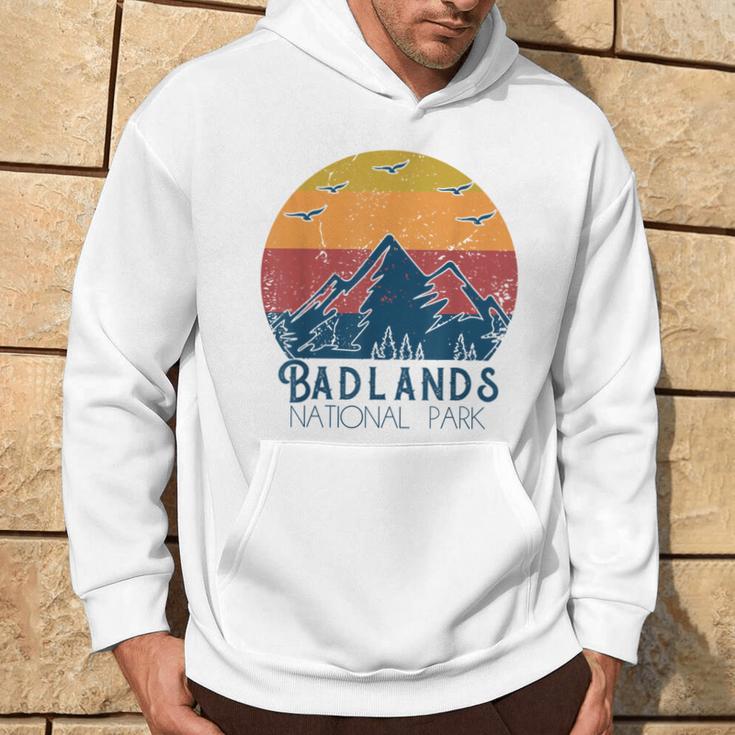 Retro Vintage Badlands National Park South Dakota Hoodie Lifestyle