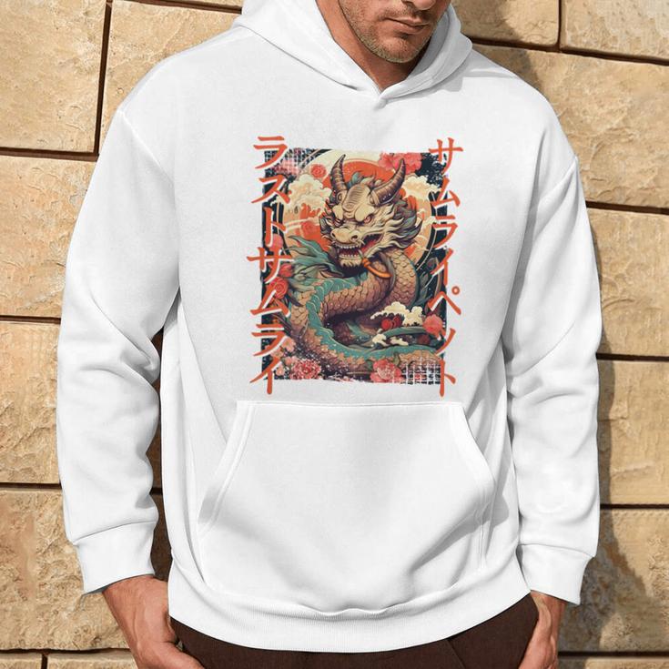 Rückenprint Samurai-Drachenkrieger Japanischer Ninja Kawaii Kapuzenpullover Lebensstil