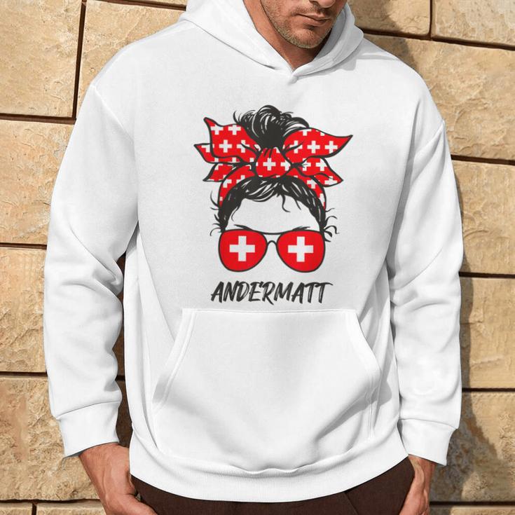 Schweizer Flagge Brille Mädchen Andermatt Hoodie Lebensstil