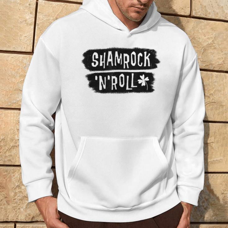 Shamrock’N’Roll Distressed St Patrick’S Day Quote Hoodie Lifestyle