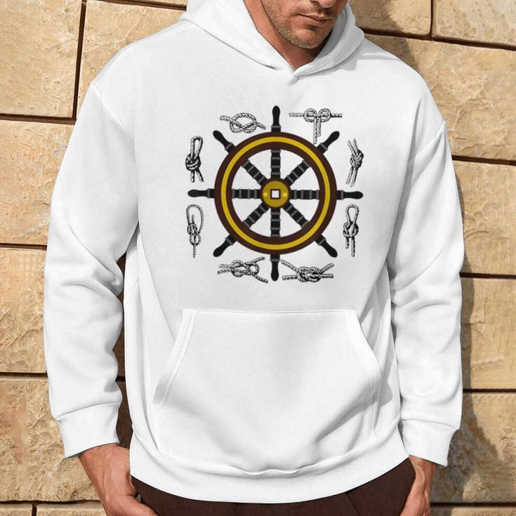 Ships Wheel & Rope Knots Sailors Nautical Yachting Hoodie Lifestyle