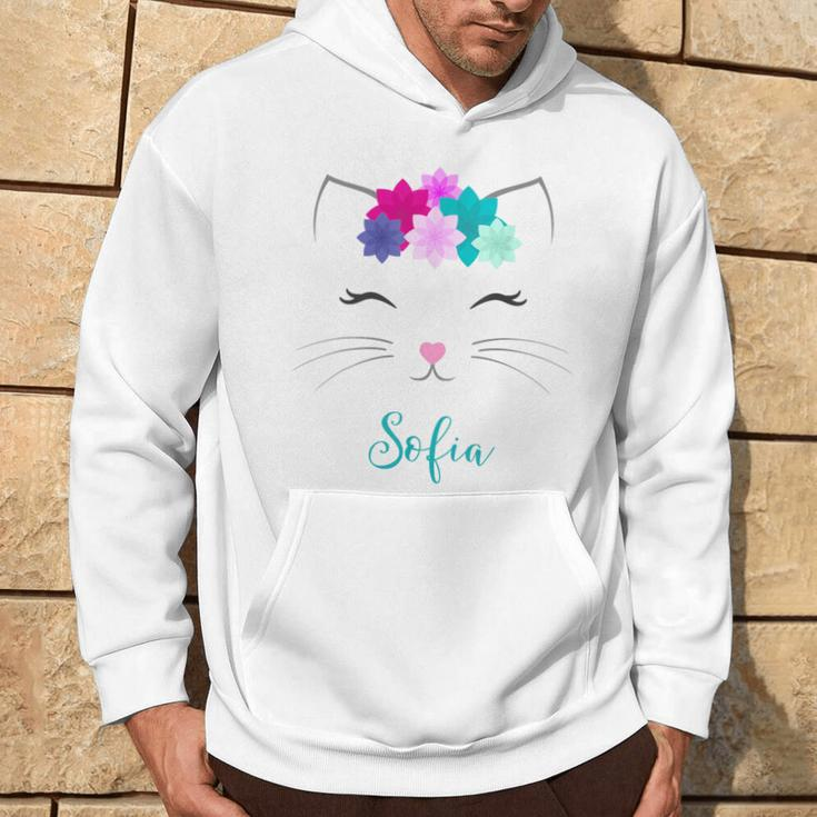 Sofia Name Personalised Kitty Cat Hoodie Lifestyle