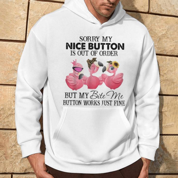 Sorry My Nice Button Is Out Of Order But My Bite Me Button Hoodie Lifestyle