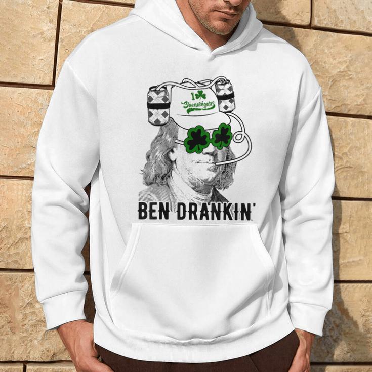 St Patrick Day Ben Drankin' I Love Shenanigans Hoodie Lifestyle