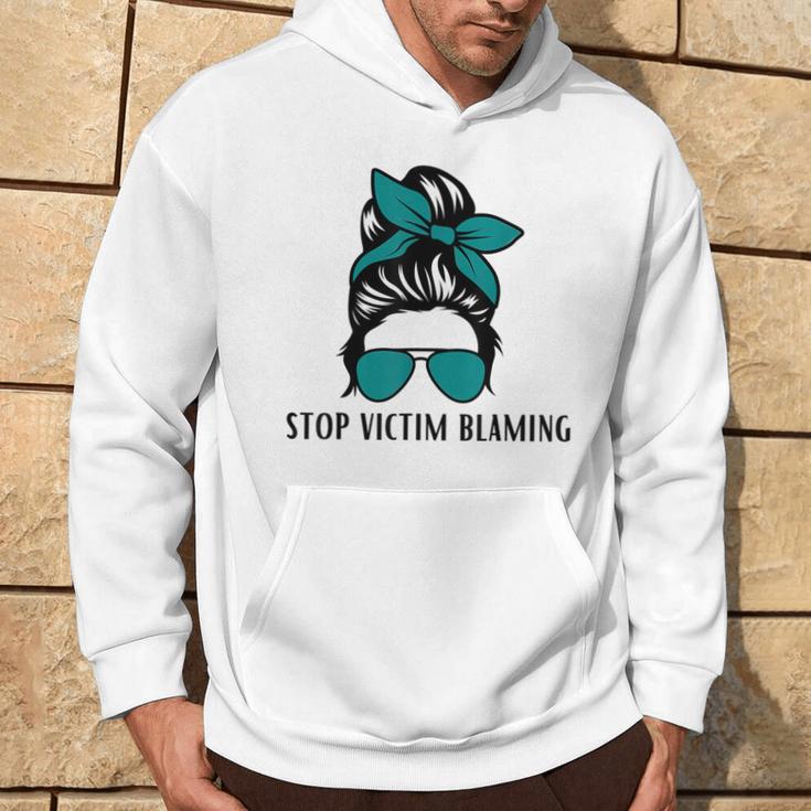 Stop Victim Blaming Sexual Assault Awareness Month Hoodie Lifestyle