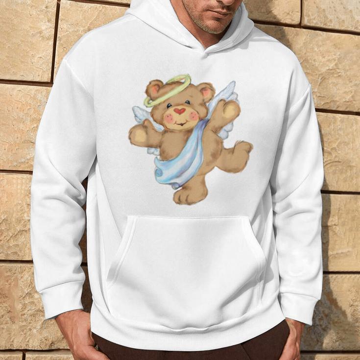 Stuffed Animal Angel Teddy Bear Cute White Hoodie Lifestyle