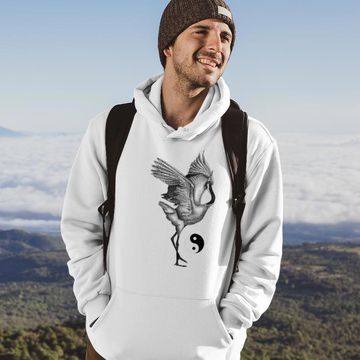 Tai Chi White Crane Qi Gong Illustration Hoodie Lifestyle