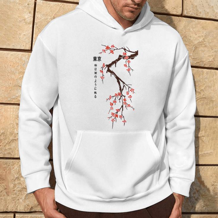 Tokyo Japanese Cherry Blossoms Print Hoodie Monsterry