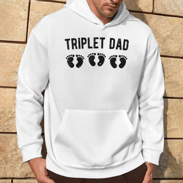 Triplet Dad Of Triplets Triplet Father Of Triplets Hoodie Lifestyle