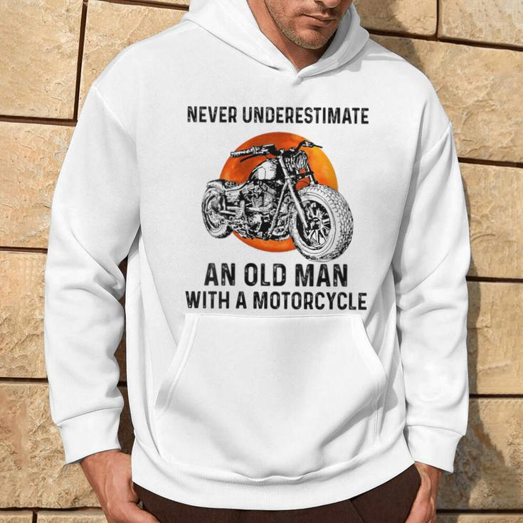 Never Underestimate An Old Man With A Motorcycle Birthday Hoodie Lifestyle