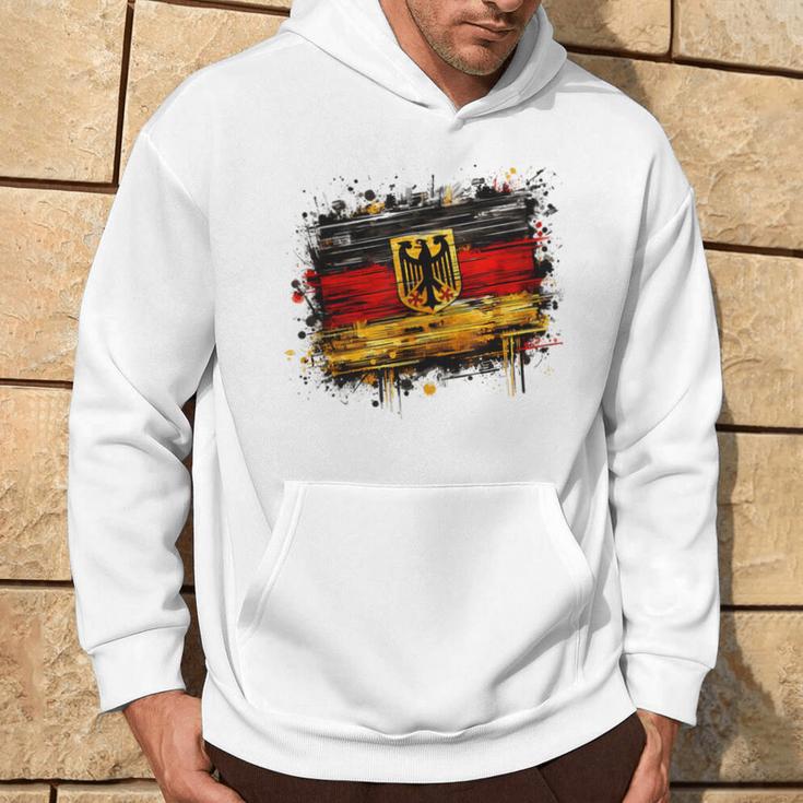 Vintage Deutsch Banner Fan Deutschland Flagge Retro Kunst Kapuzenpullover Lebensstil