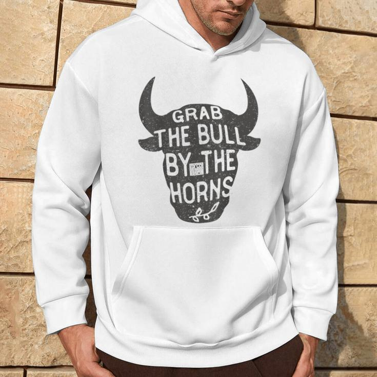 Vintage Inspiration Grab Bull Horns Rodeo Cow Riding Hoodie Lifestyle