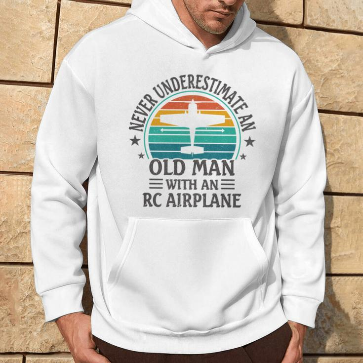 Vintage Never Underestimate An Old Man With An Rc Airplane Hoodie Lifestyle