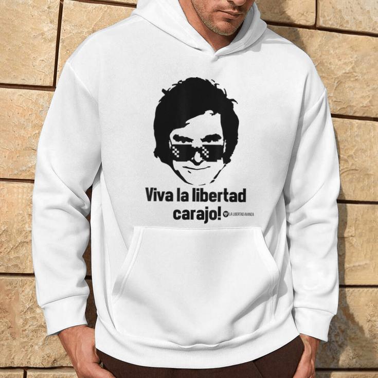 Viva La Libertad Carajo La Libertad Avanza Javier Milei Gray Hoodie Lebensstil