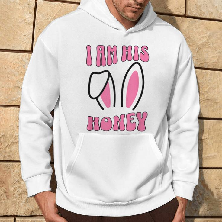 Women's Matching Couple Easter Wife I Am His Honey Hoodie Lifestyle