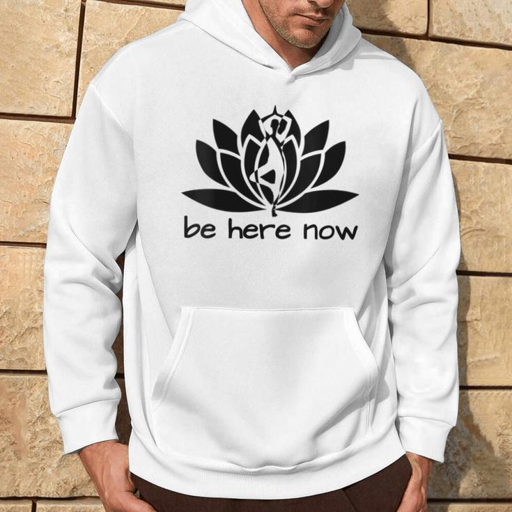 Yoga Be Here Now Fitness Workout Namaste Lotus For Women Hoodie Lifestyle