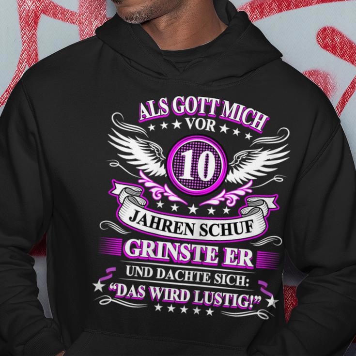 10. Geburtstag Gott Grinste Hoodie, Schwarzes Tee zum Zehnten Lustige Geschenke