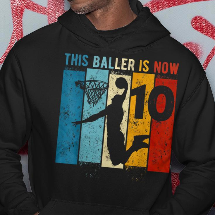 10 Year Old Basketball 10Th Birthday Boy Hoodie Funny Gifts