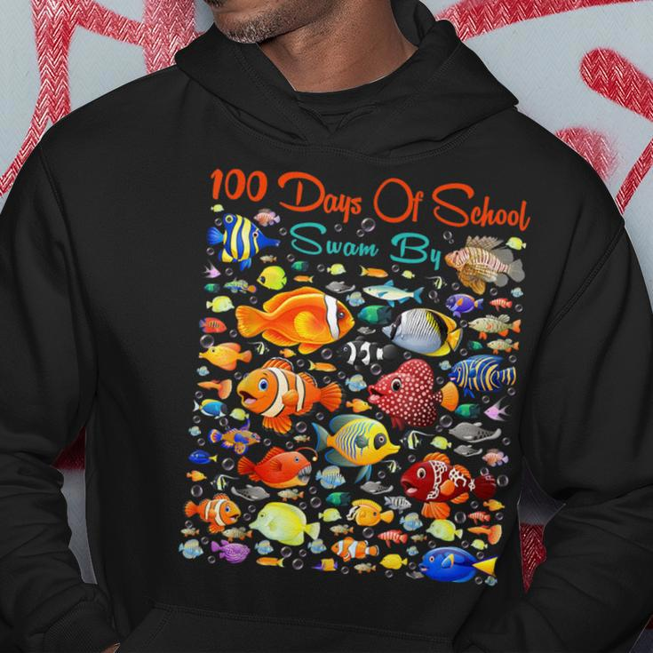 100 Days Of School Swam By Ocean Fishes 100 Days Smarter Kid Hoodie Unique Gifts