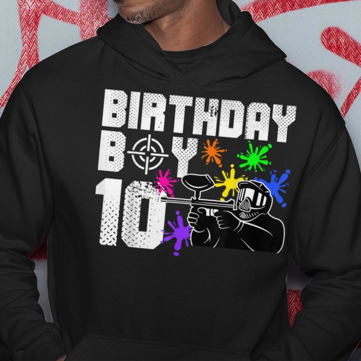 10Th Birthday Paintball Outdoor Sport 10 Year Old Hoodie Funny Gifts