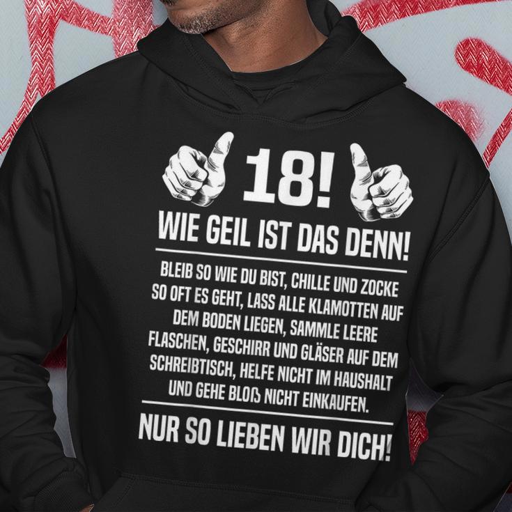 18Th Birthday '18Th 18 Sohn Wie Geil Ist Das Denn 18 Kapuzenpullover Lustige Geschenke