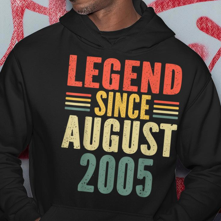 18Th Birthday Legend Since August 2005 18 Years Old Vintage Hoodie Unique Gifts