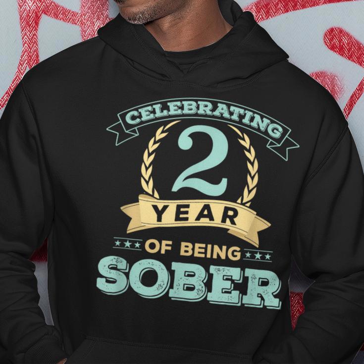 2 Year Sober Sobriety Anniversary Recovery Men Hoodie Unique Gifts