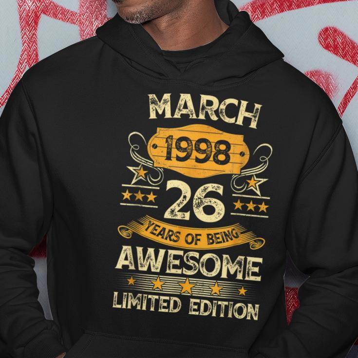 26 Years Old Vintage March 1998 26Th Birthday Mens Hoodie Unique Gifts