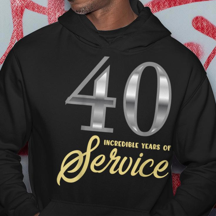 40 Years Of Service 40Th Employee Anniversary Appreciation Hoodie Unique Gifts