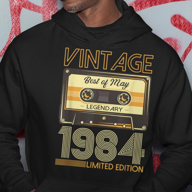 40Th Birthday Man May Vintage 1984 Vintage Cassette Hoodie Unique Gifts