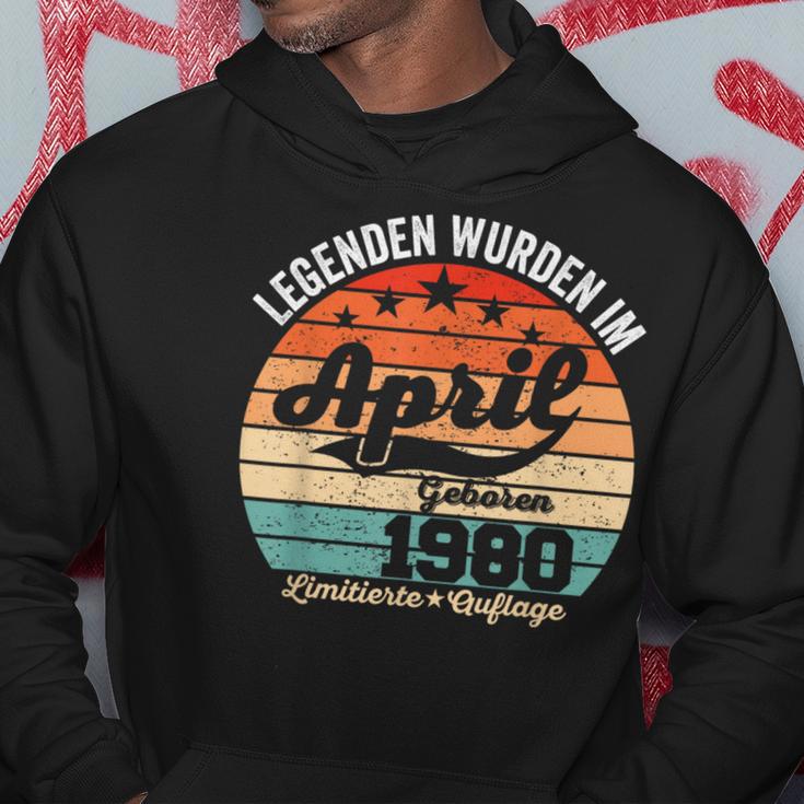 44 Geburtstag Geschenk Mann Legenden Sind Im April 1980 Hoodie Lustige Geschenke