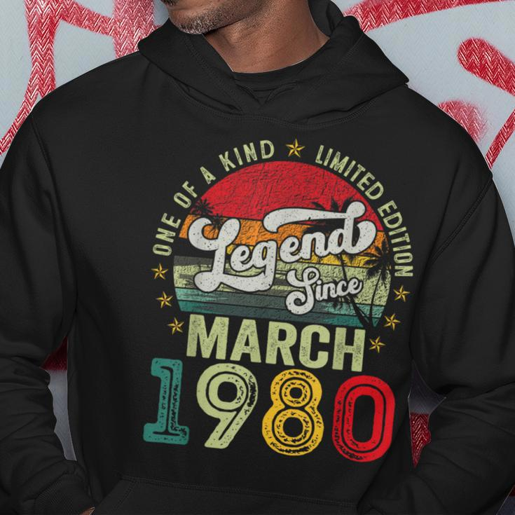 44 Years Old Legend Since March 1980 44Th Birthday Men Hoodie Unique Gifts