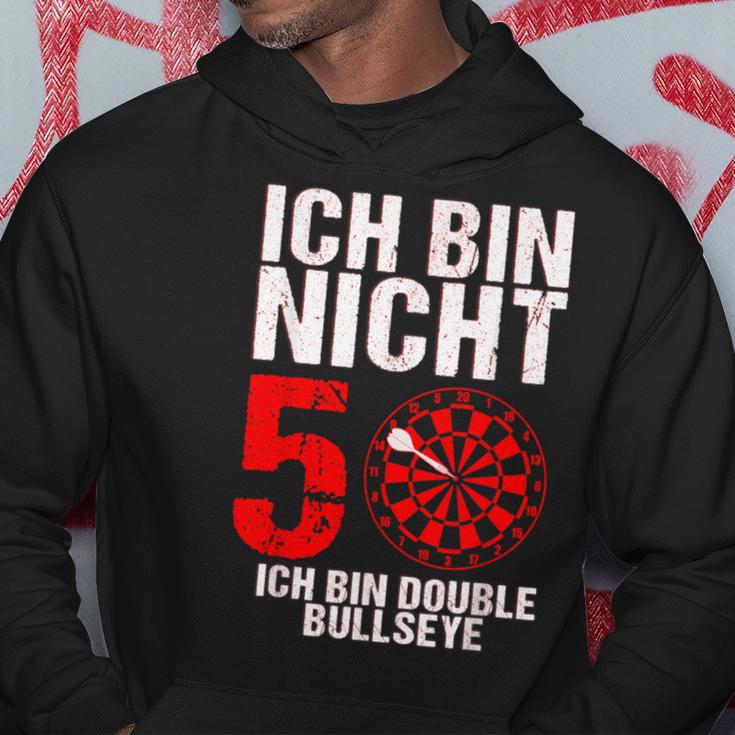 50 Geburtstag Geschenk Lustiges Dart Spruch Double Bullseye Hoodie Lustige Geschenke