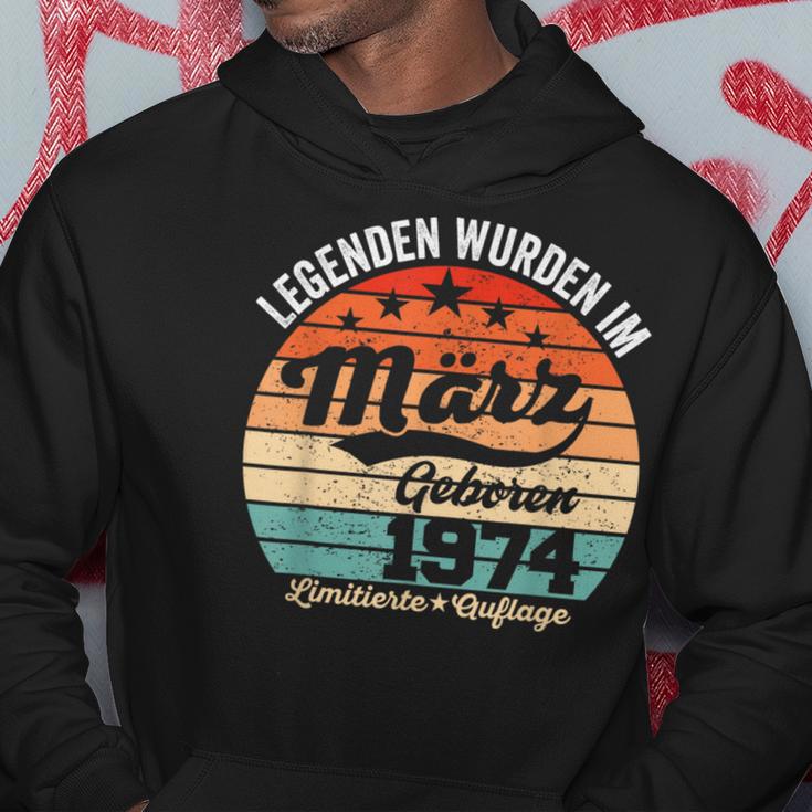 50Th Birthday Man Legends Are Im Marz 1974 Hoodie Lustige Geschenke