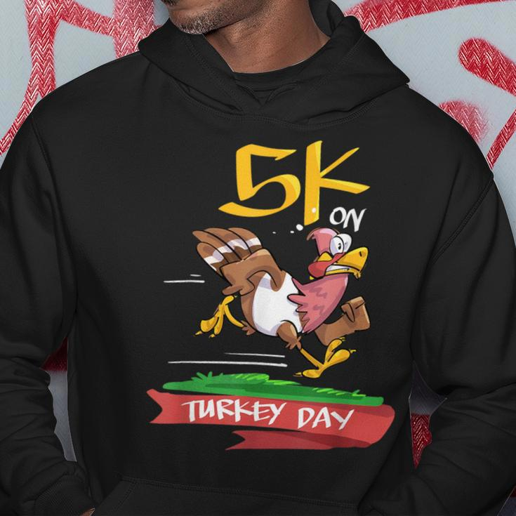 5K On Turkey Day Race Thanksgiving For Turkey Trot Runners Hoodie Unique Gifts