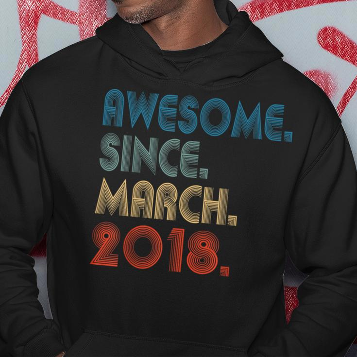 6 Year Old Awesome Since March 2018 6Th Birthday Boys Hoodie Personalized Gifts