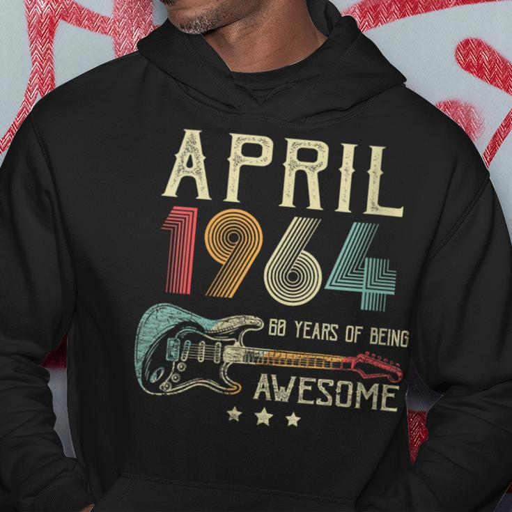 60Th Birthday Guitar Lover Vintage April 1964 60 Year Old Hoodie Unique Gifts