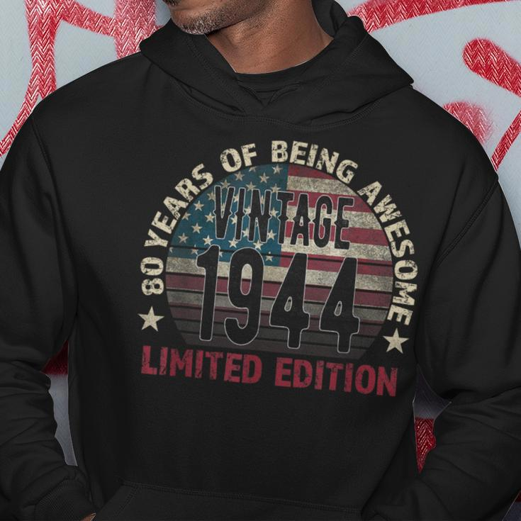 80Th Birthday Vintage Born 1944 Turning 80 Year Old Hoodie Unique Gifts