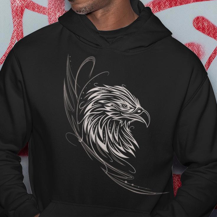 Adler Mit Fineline Tribal Adlerkopf Tattoo Für Animal Lover Kapuzenpullover Lustige Geschenke