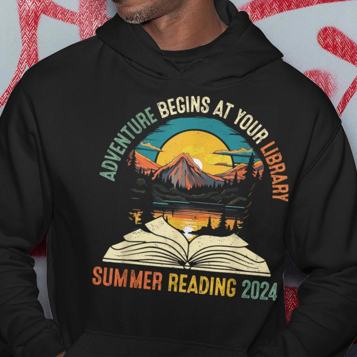 Adventure Begins At Your Library Summer Reading 2024 Vintage Hoodie Unique Gifts