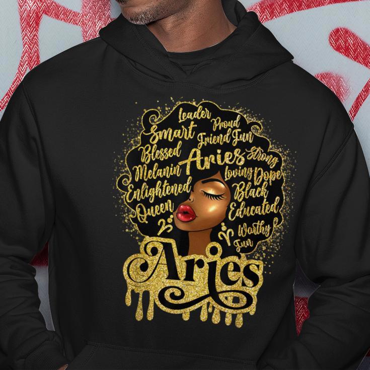 African American Birthday Afro Natural Hair Aries Girl Hoodie Unique Gifts