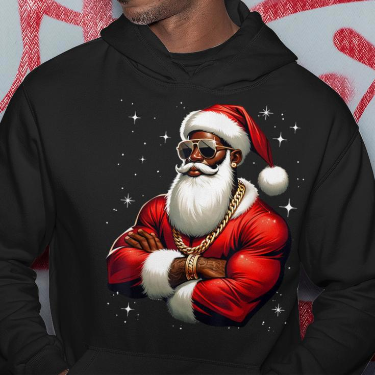 African American Santa Claus Family Christmas Black Hoodie Unique Gifts