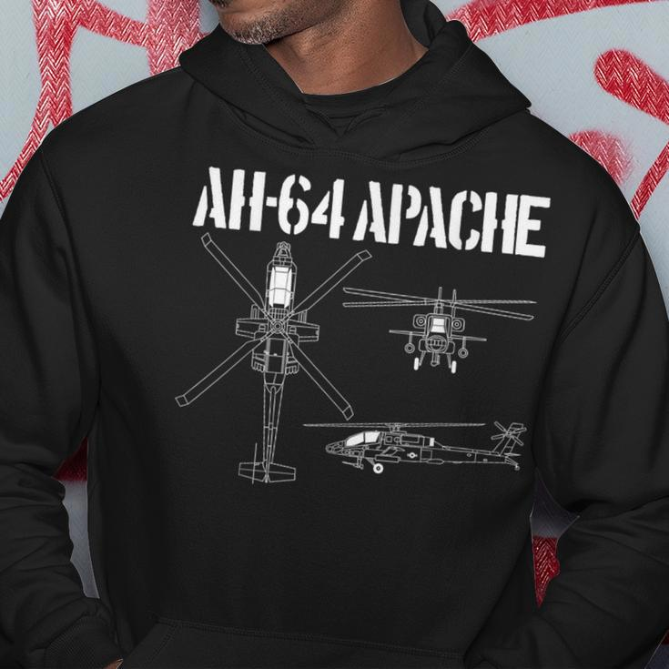 Ah64 Apache Schematic Military Attack Helicopter Apache Hoodie Unique Gifts