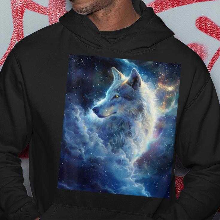 Space galaxy wolf hoodie online