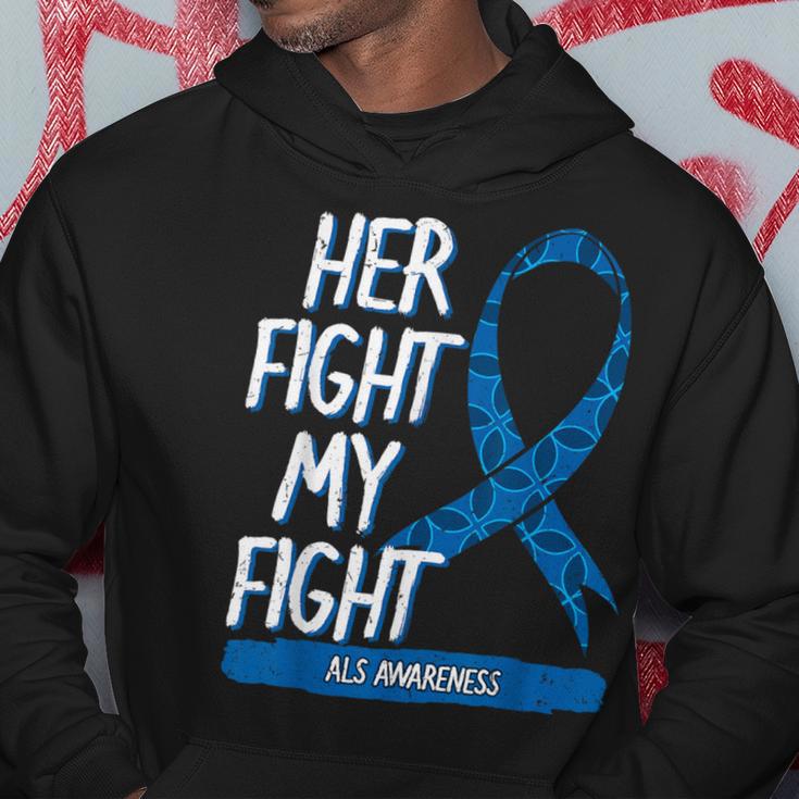 Als Awareness Ribbon Lou Gehrig's Disease Blue Mnd Hoodie - Monsterry